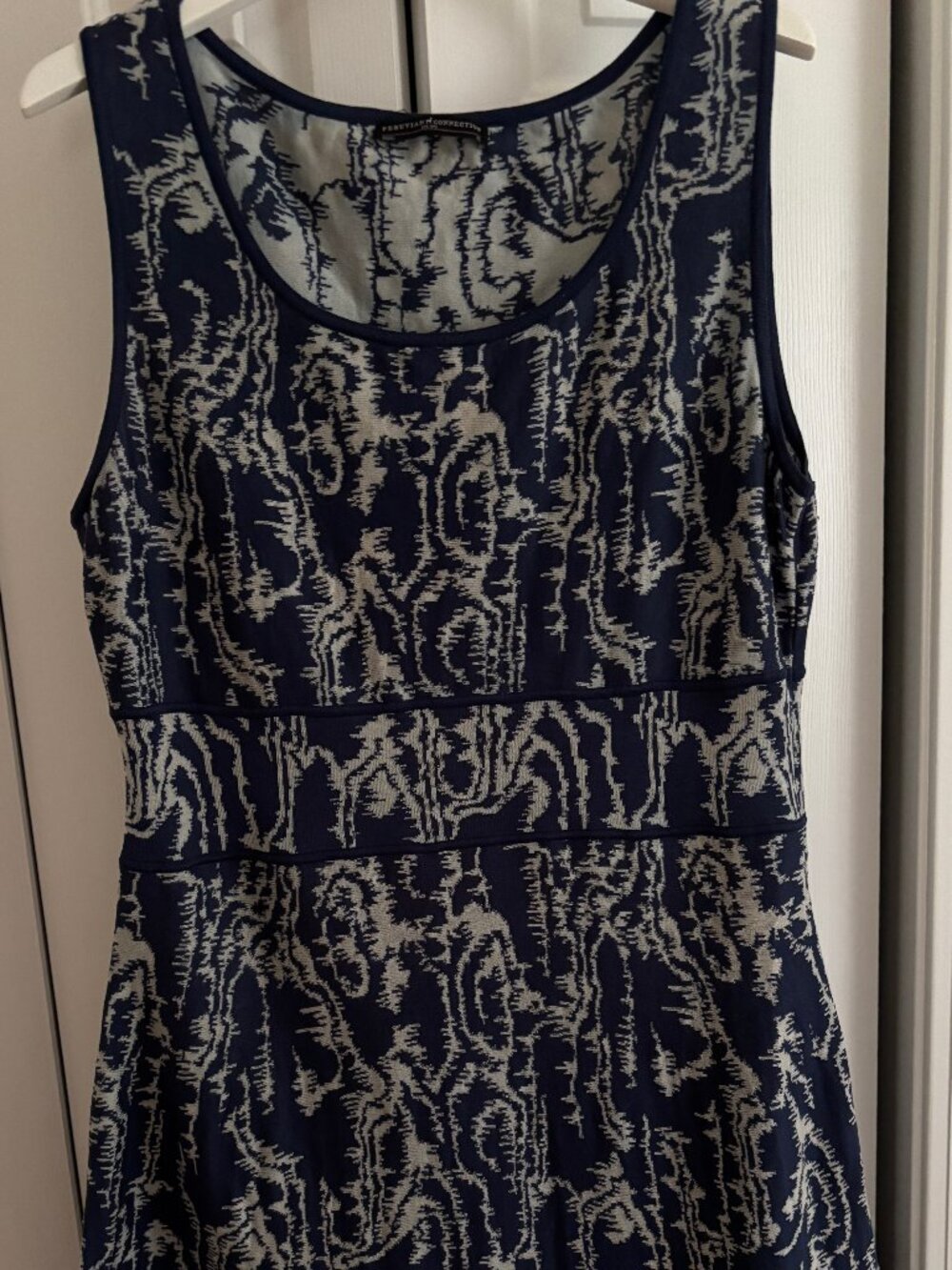 Peruvian Connection Sleeveless Cotton Dress, Size XL, Abstract, Neutral Colors